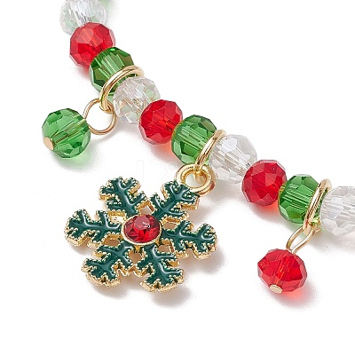 Christmas Theme Alloy Enamel Charms Bracelets BJEW-JB10959-1