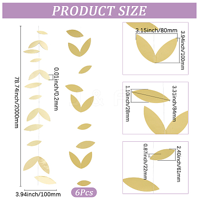 6Pcs Paper Garlands DIY-GF0013-07B-1