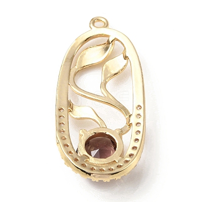 Brass with K9 Glass & Rhinestone Pendants KK-C024-05KCG-01-1