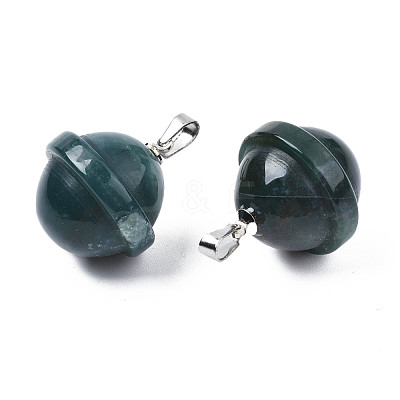 Natural Indian Agate Pendants PORC-T132-053B-1