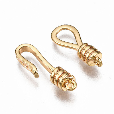 Brass Hook and S-Hook Clasps X-KK-T063-70G-NF-1