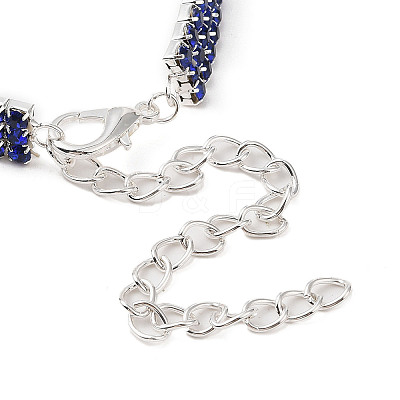 Adjustable 3-Row Iron Rhinestone Cup Chain Pet Collars AJEW-A054-01B-1