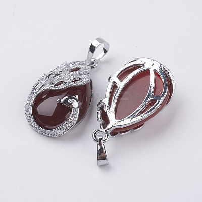 Natural Carnelian Pendants G-E442-04O-1