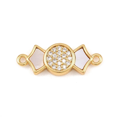 Natural White Shell Candy Link Connector Charms KK-Z140-02G-02-1