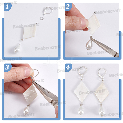 100Pcs 316L Surgical Stainless Steel Leverback Earring Findings STAS-BBC0010-61S-1