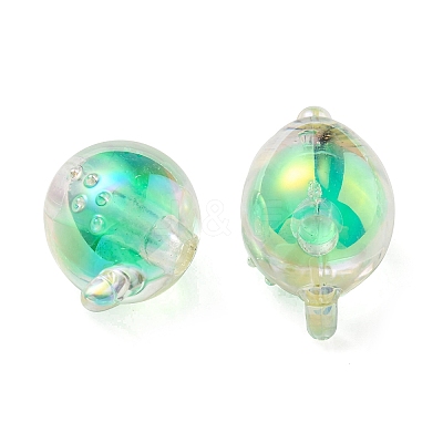 UV Plating Rainbow Iridescent Acrylic Beads OACR-F004-07I-1