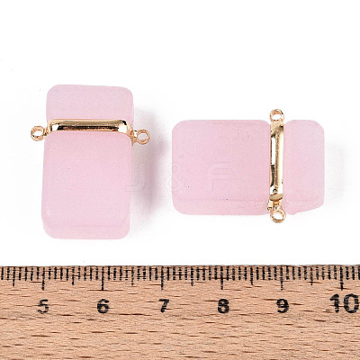 Glass Rectangle Links Connector Charms GLAA-T023-42B-1