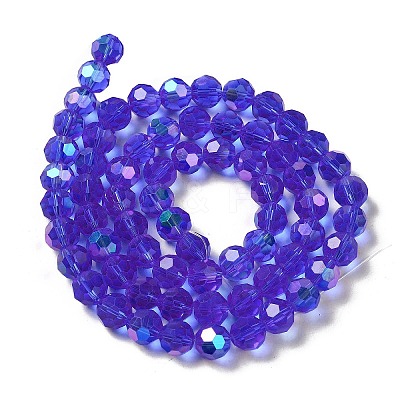 Electroplate Transparent Glass Beads Strands EGLA-A035-T10mm-L21-1