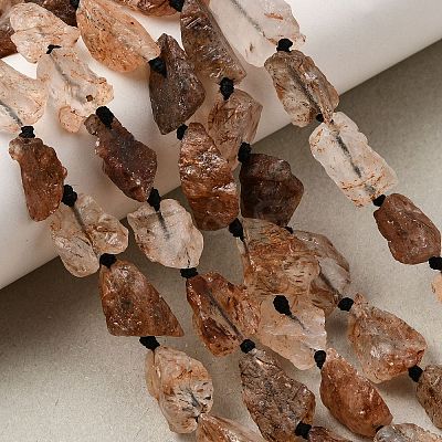 Raw Rough Natural Black Gold Rutilated Quartz Beads Strands GG-CBA4808-G01-01-1