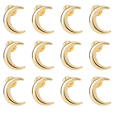 12Pcs Moon Alloy Lapel Pin Backs for Backpack Clothes JEWB-FH0002-79G-1