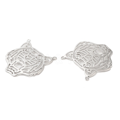 Brass Filigree Animal Pendants KK-G468-37P-1