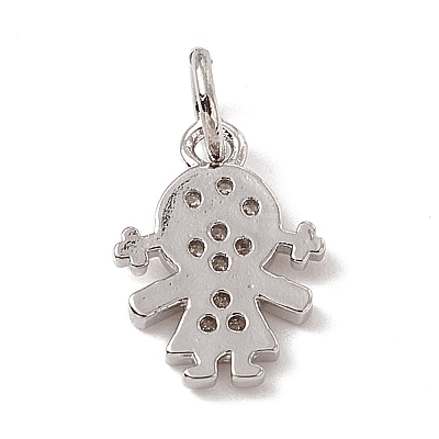 Brass Micro Pave Cubic Zirconia Charms ZIRC-F132-20P-1