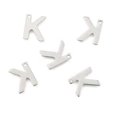 Tarnish Resistant 304 Stainless Steel Letter Charms STAS-O072-K-1