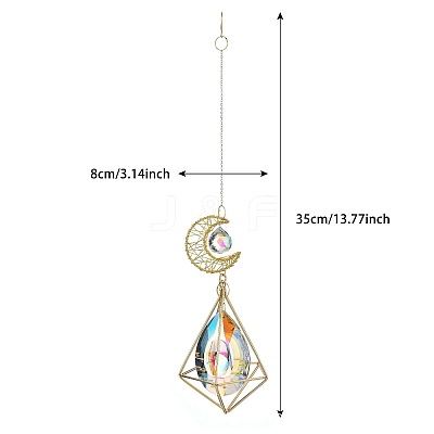 Moon & Diamond Metal Hanging Ornaments PW-WG76722-01-1