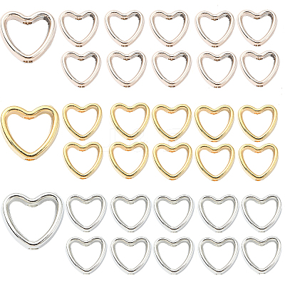 45Pcs 3 Colors CCB Plastic Beads Frames FIND-YW0005-27-1