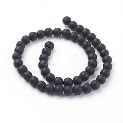 Synthetic Black Stone Beads Strands G508-1-1