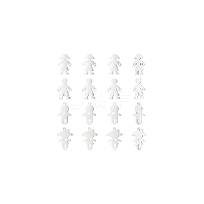 16Pcs 4 Style 201 Stainless Steel Connector Charms STAS-UN0035-52-1