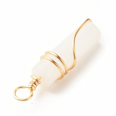 Natural White Jade Pendants PALLOY-JF01453-07-1