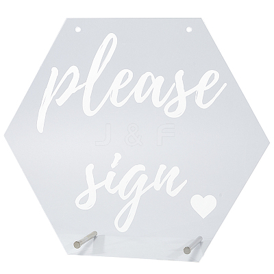 Custom Hexagon Acrylic Plate DIY-WH0240-95-1