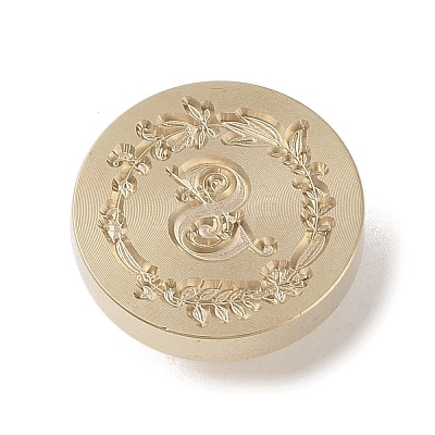 Golden Tone Wax Seal Brass Stamp Head DIY-B079-01G-S-1