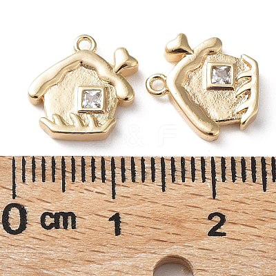 Brass Glass Charms KK-G474-07G-1