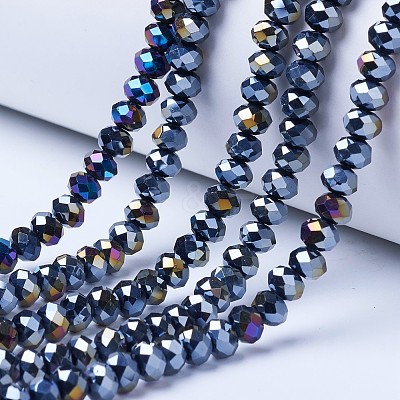 Electroplate Glass Beads Strands EGLA-A034-P4mm-B01-1