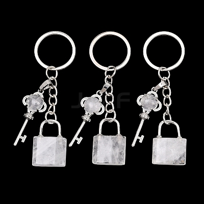Natural Quartz Crystal Pendant Keychains KEYC-A016-01P-10-1