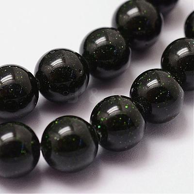 Synthetic Green Goldstone Beads Strands G-N0178-02-10mm-1
