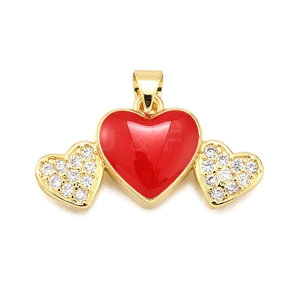 Brass Micro Pave Cubic Zirconia Pendants KK-K401-12G-1