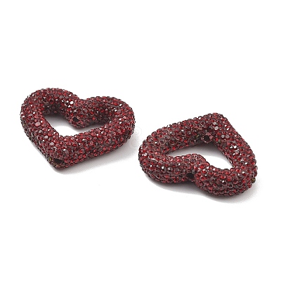 Heart Shape Polymer Clay Rhinestone Beads CLAY-NH0001-09A-03-1