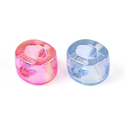 UV Plating Transparent Acrylic European Beads OACR-M027-02O-1