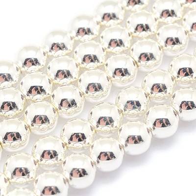 Electroplate Non-magnetic Synthetic Hematite Beads Strands G-L485-01E-S-1