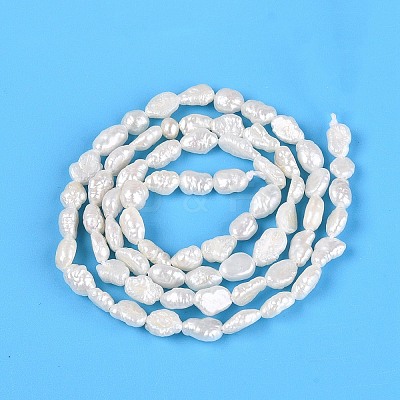 Natural Baroque Keshi Pearl Beads Strands PEAR-N031-01-1