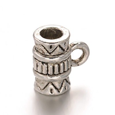 Column Tibetan Style Alloy Tube Bails X-TIBEB-O010-33AS-RS-1
