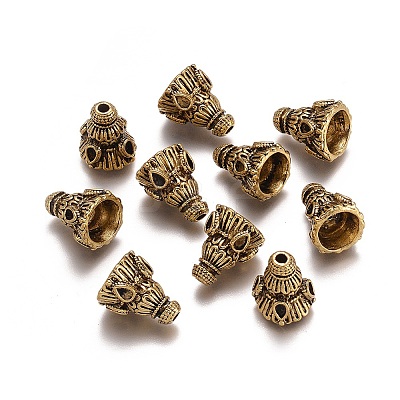 Tibetan Style Alloy Bead Cap PALLOY-E556-28AG-1