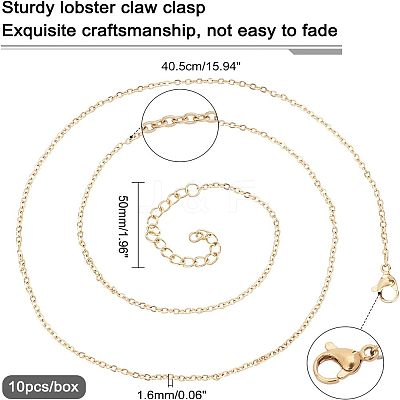 304 Stainless Steel Cable Chain Necklace STAS-UN0017-34G-A-1