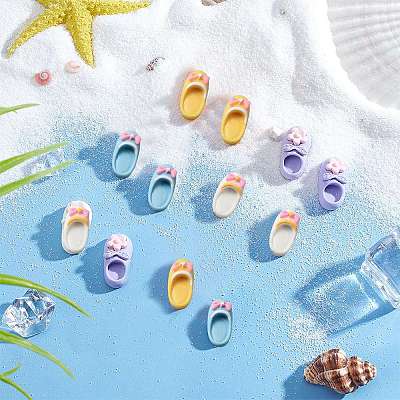 40Pcs 4 Styles Opaque Resin Cabochons FIND-SC0003-73-1