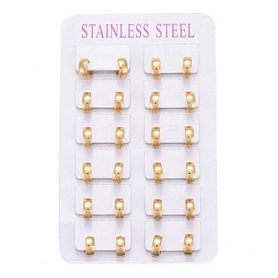 304 Stainless Steel Huggie Hoop Earrings EJEW-L252-035A-G-1