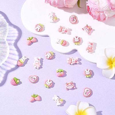 20Pcs Cute Opaque Resin Decoden Cabochons RESI-YW0005-48-1