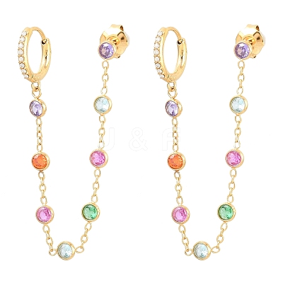 304 Stainless Steel Rhinestone Hoop Earrings EJEW-A161-04G-02-1