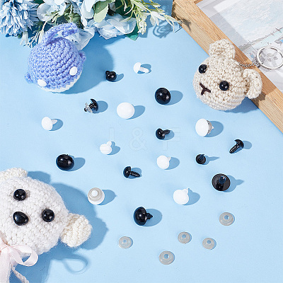 192 Sets 10 Styles Plastic Safety Eyes DIY-PH0017-93-1