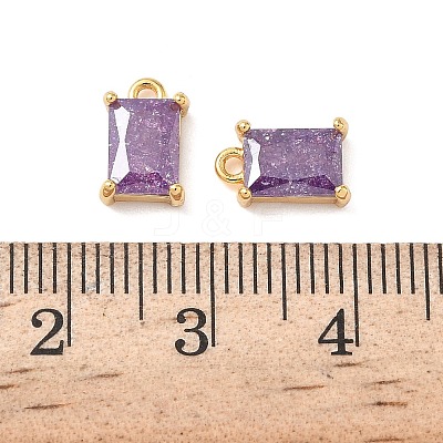 Brass Crushed Ice Cut Cubic Zirconia Pendants KK-D024-25D-G-1