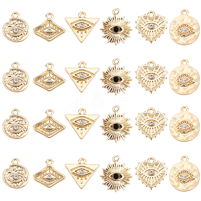 24Pcs 6 Style Alloy Pendants FIND-BC0002-66-1