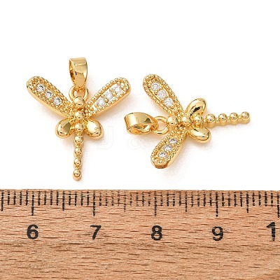 Brass Micro Pave Clear Cubic Zirconia Pendants CU-CBADD64-04G-1