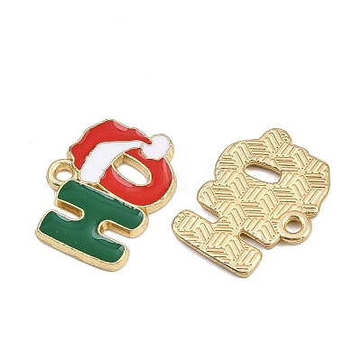 Christmas Themes Alloy Enamel Pendants X-ENAM-Z023-01G-01-1
