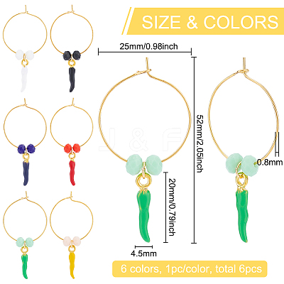 Horn of Plenty Alloy Enamel with Glass Bead Wine Glass Charms AJEW-AB00040-1