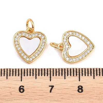 Valentine's Day Brass Micro Pave Clear Cubic Zirconia Pendants ZIRC-F148-12C-G-1