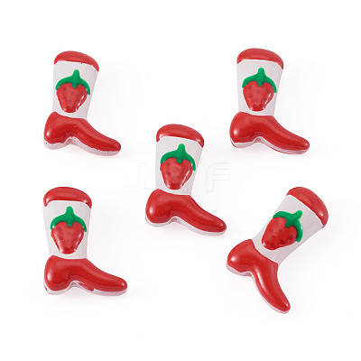 5Pcs Boot Baking Paint Glass Enamel  Beads LAMP-TADJ0001-08J-1