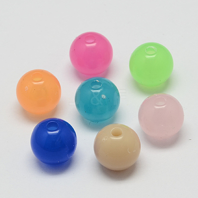 Imitation Jade Acrylic Beads SACR-S188-12mm-M-1