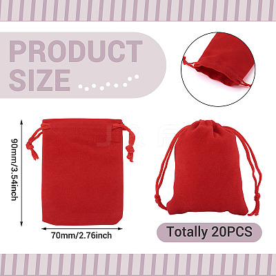 20Pcs Rectangle Velvet Drawstring Pouches TP-TA0001-04D-1